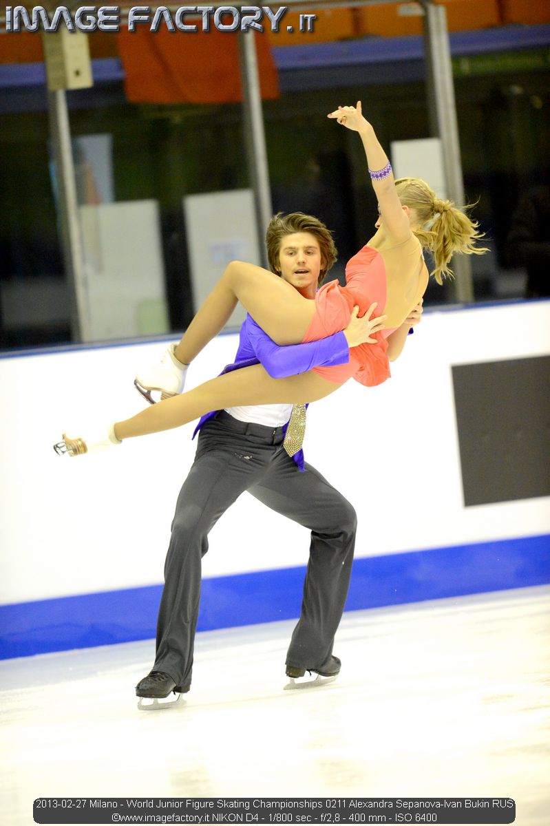 2013-02-27 Milano - World Junior Figure Skating Championships 0211 Alexandra Sepanova-Ivan Bukin RUS